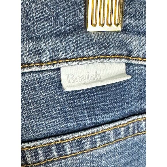 Boyish Brady Jeans Mercy Island button fly wide leg flare raw hem Size 32 - Picture 9 of 12